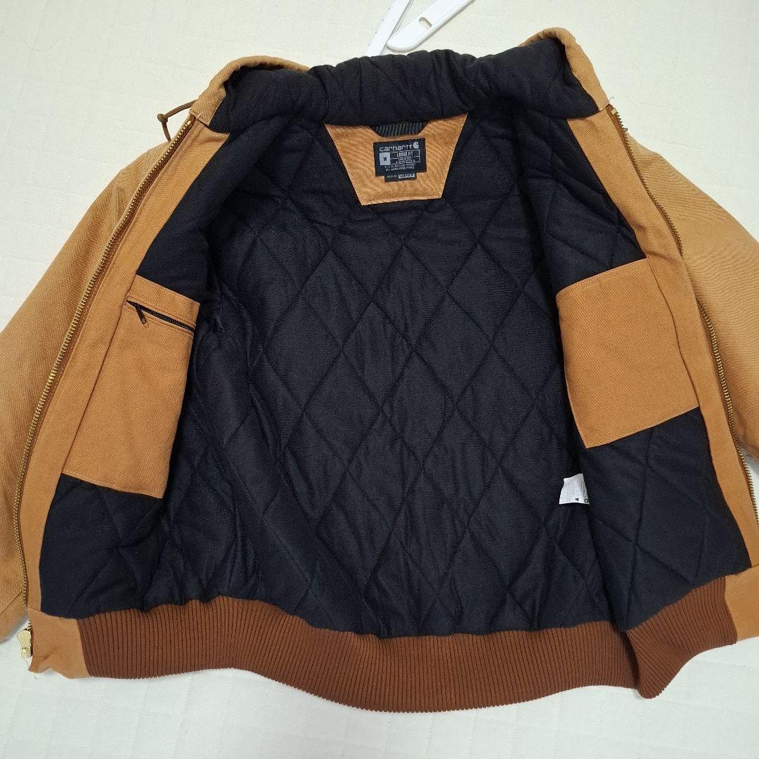 Carhartt フード付きブラウンアクティブジャケットダック地 J140