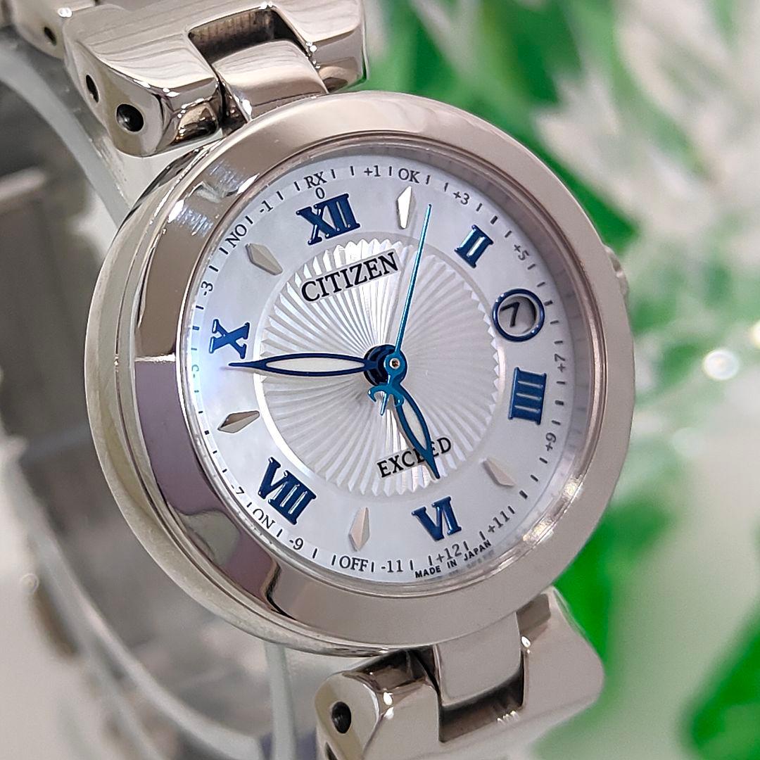 EXCEED シチズン ES9420-58A エコドライブ チタン 白蝶貝