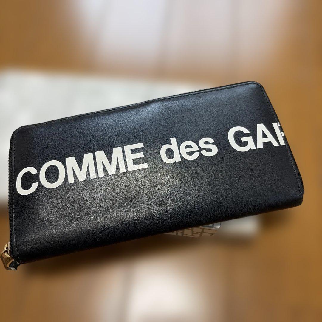 COMME des GARÇONS ロゴ長財布　スペイン製レザー　ブラック