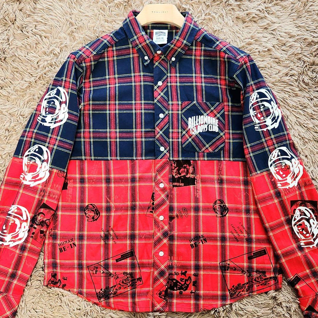 ビリオネアボーイズクラブ BBC 長袖 ネル シャツ 切り替え XL ファレル