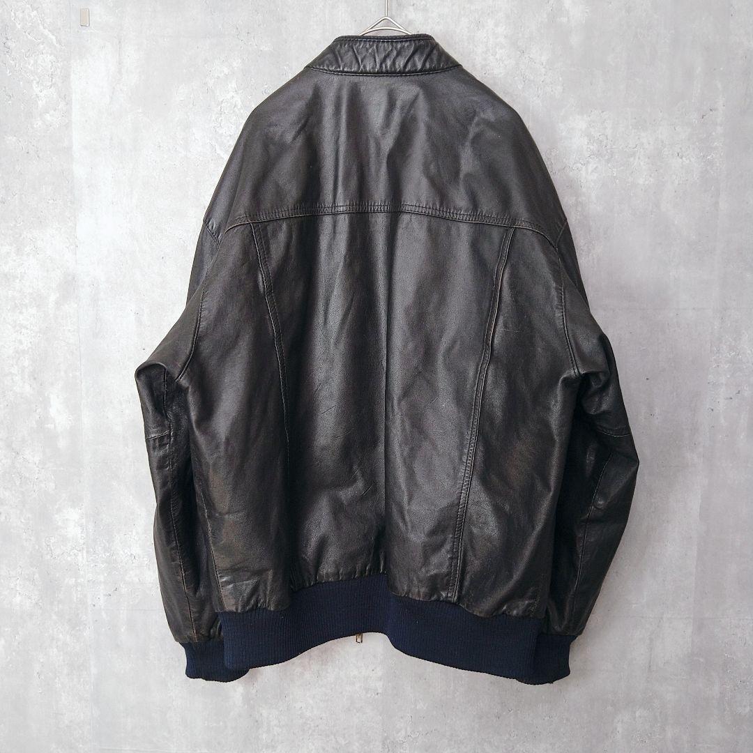 【kajiyan】90s XLサイズ 本革 レザーボンバージャケット