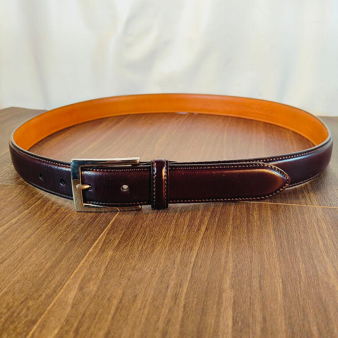 【極艶極美品】THE CORDOVAN　鎌倉シャツ 極上バーガンディドレスベルト