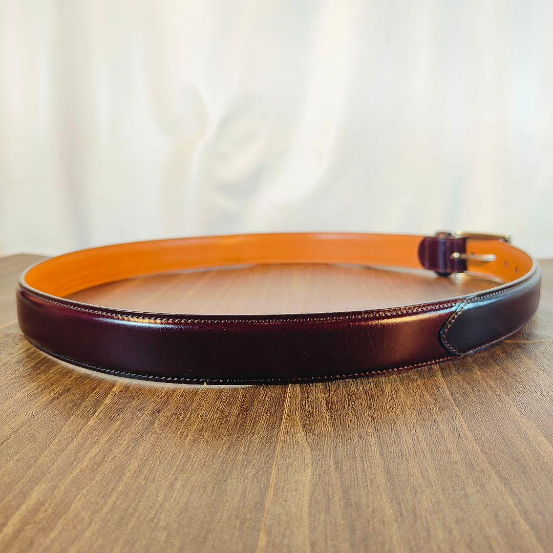 【極艶極美品】THE CORDOVAN　鎌倉シャツ 極上バーガンディドレスベルト