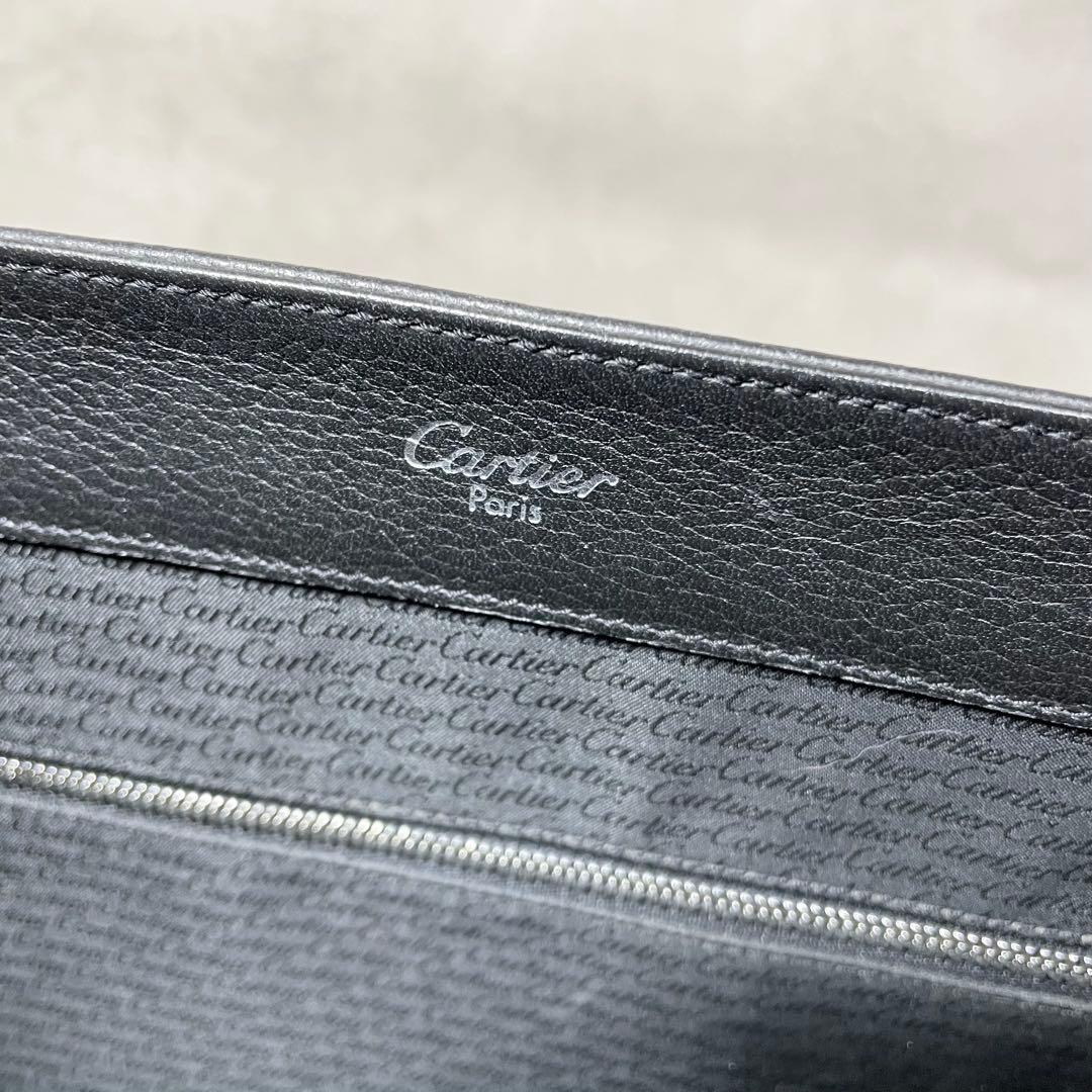 Cartier カルティエ パシャ ショルダーバッグ レザー ブラック メンズ