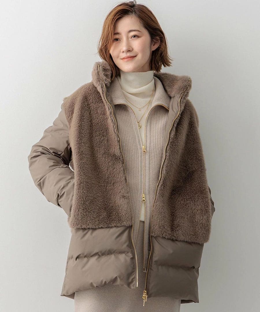 タグ付 23区 24AW ECOPEL エコファーコンビ ダウンコート 40