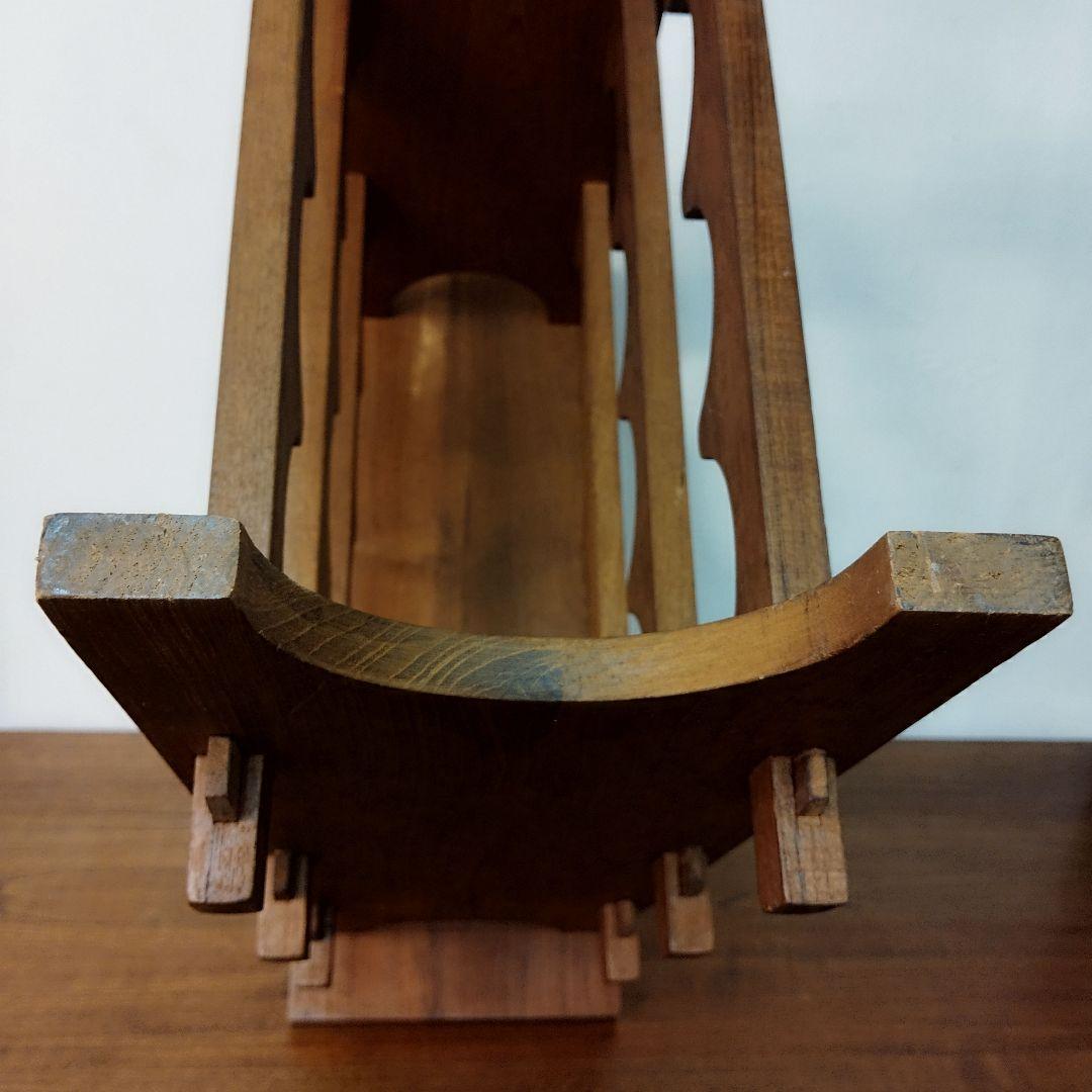 【teak wood】チーク材 ワインラック 12本収納　楔 ヴィンテージ