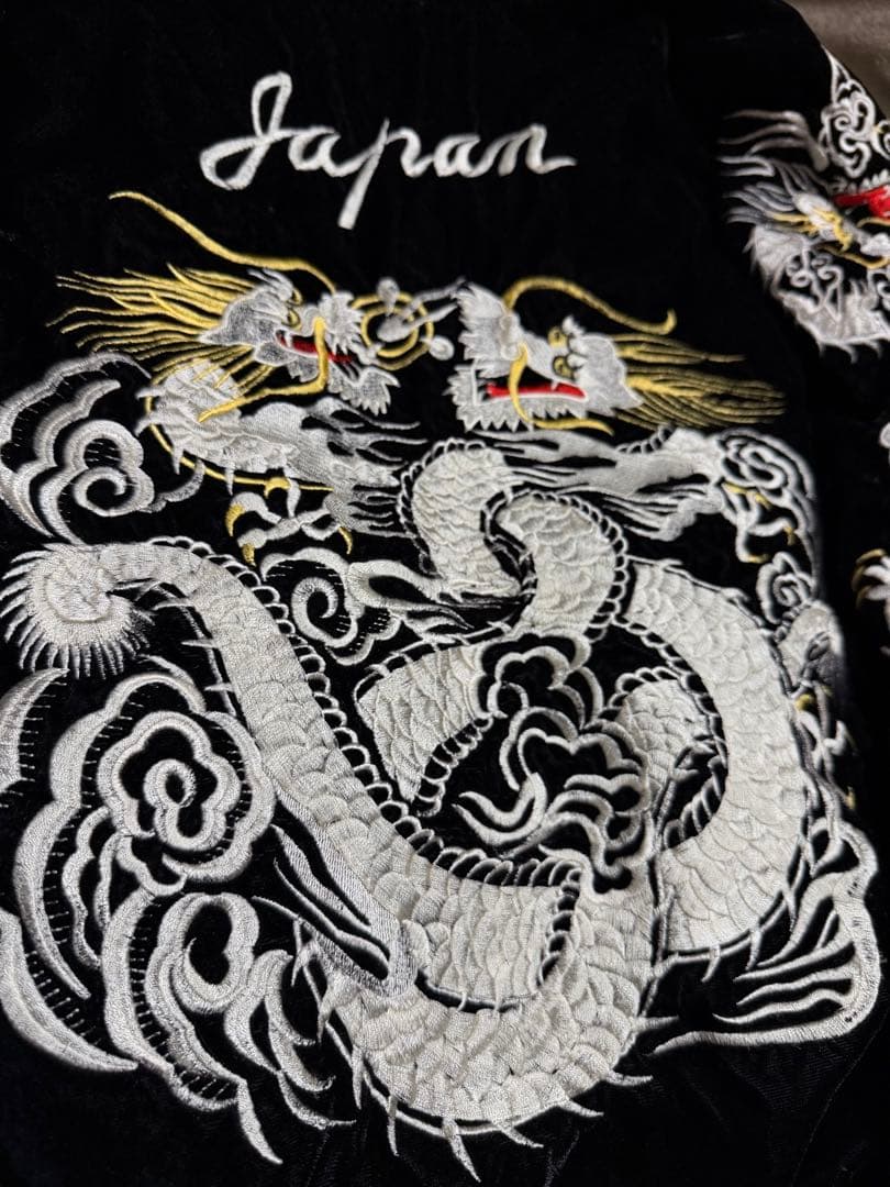 90s vintage 別珍 ２面用 ワシ 龍 日本 スカジャン unisex