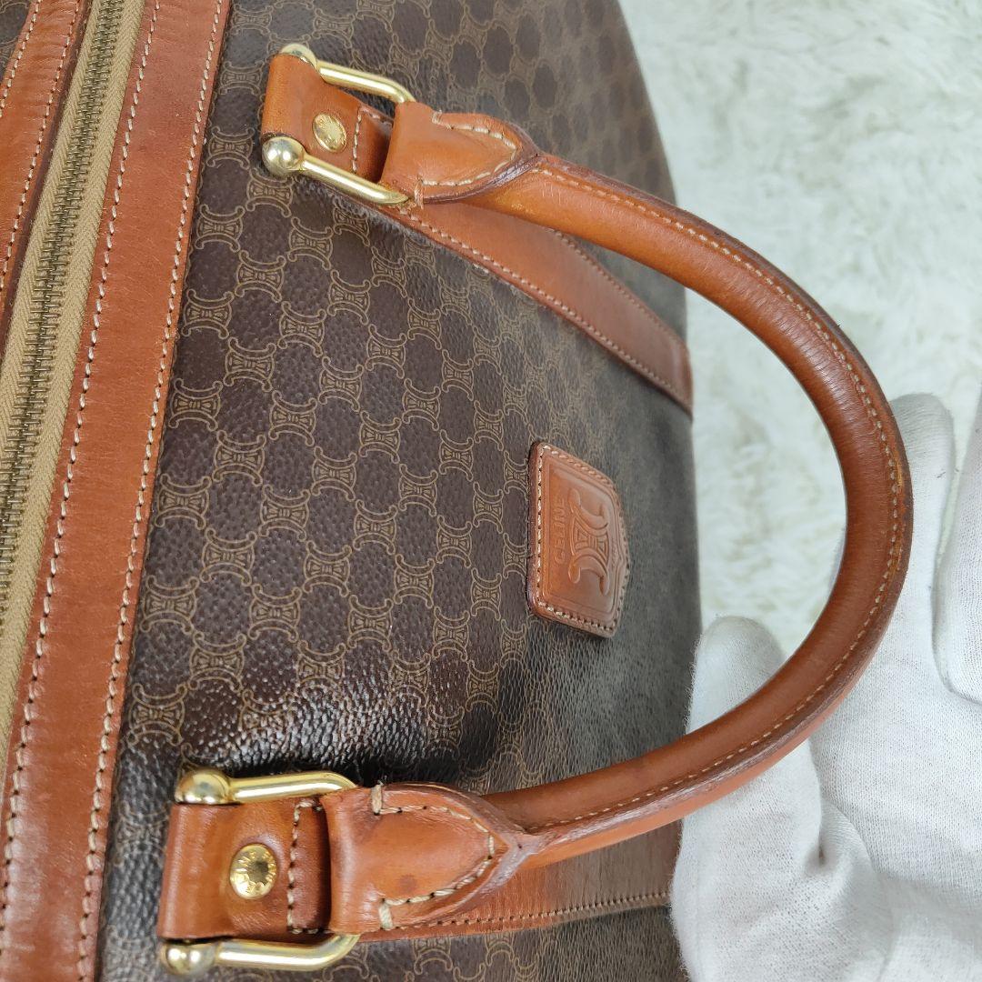 CELINE　ボストン　マカダム　トリオンフ　大容量　PVC　レザー　旅行鞄