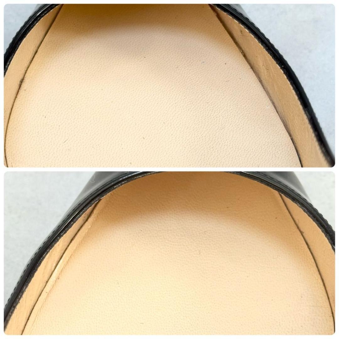 アキ クリスチャンルブタン ポインテッドトゥ パテントレザー ハイヒール