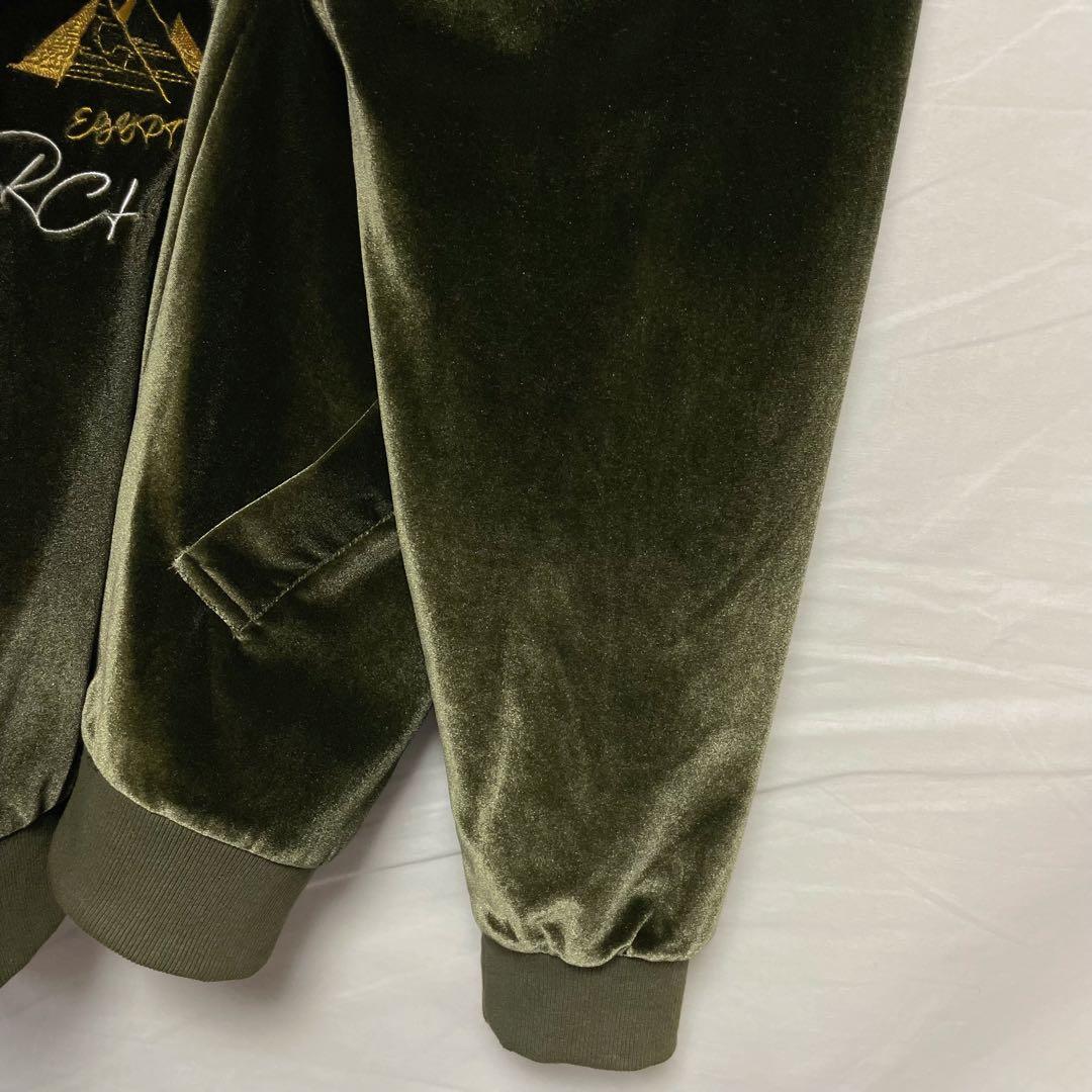 【CAMBIOカンビオ】ベロアスカジャン 虎 タイガー 刺繍 オリーブ S