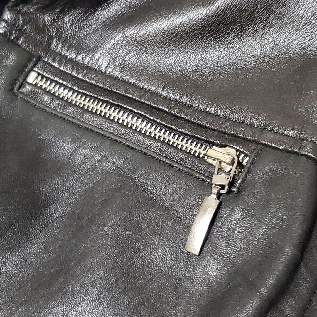 XL ROSHELL ラムレザー ライダース キルティング ブラック