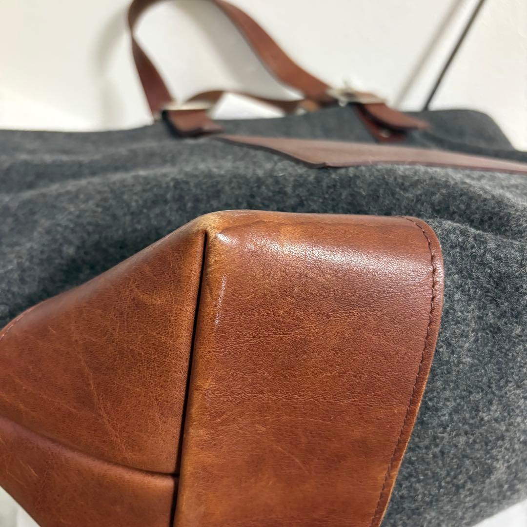 コムデギャルソンオム トートバッグ A4収納 ウール　レザー 肩掛け アーカイブ