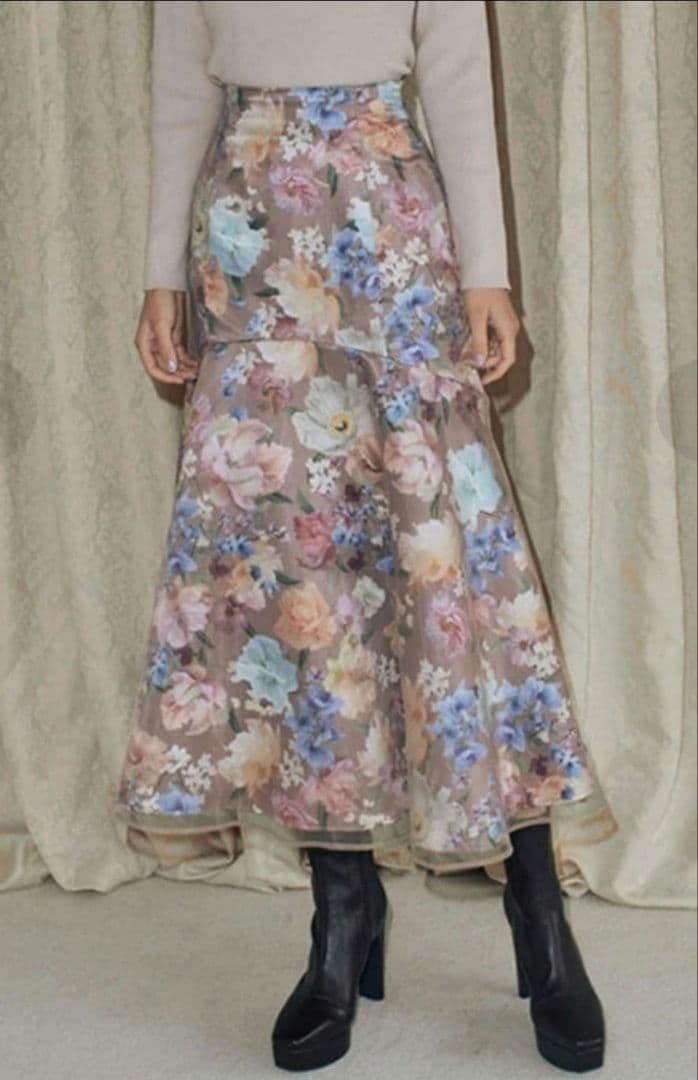 新品 エイミーイストワール Jamie flower コンビマーメイドスカート