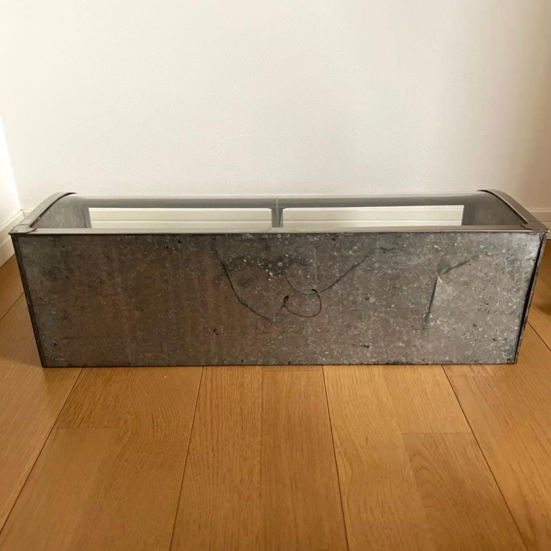 古道具　昭和レトロ　ブリキ　ショーケース　全面Rガラス　ディスプレイ