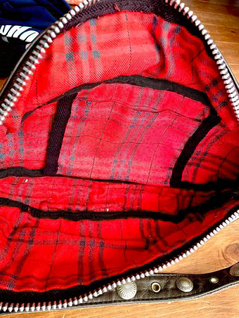 初期　Schott ブラックレザー ボディバッグ　カスタム