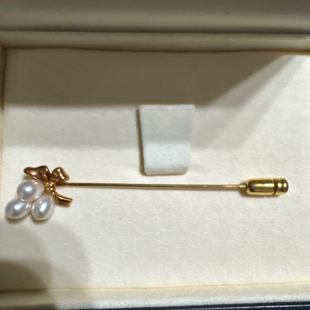 TASAKIタサキ ピンブローチ パール K18 ケース付き