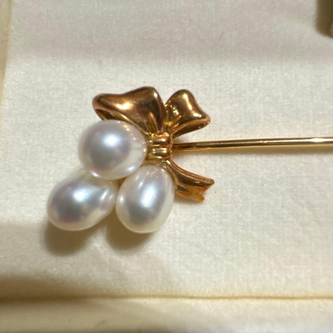 TASAKIタサキ ピンブローチ パール K18 ケース付き