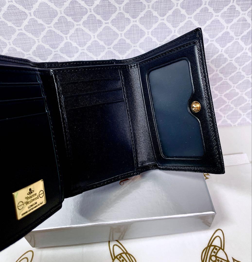 【大人気♡ショッパー付】新品 ヴィヴィアン・ウエストウッド　三折り財布 黒