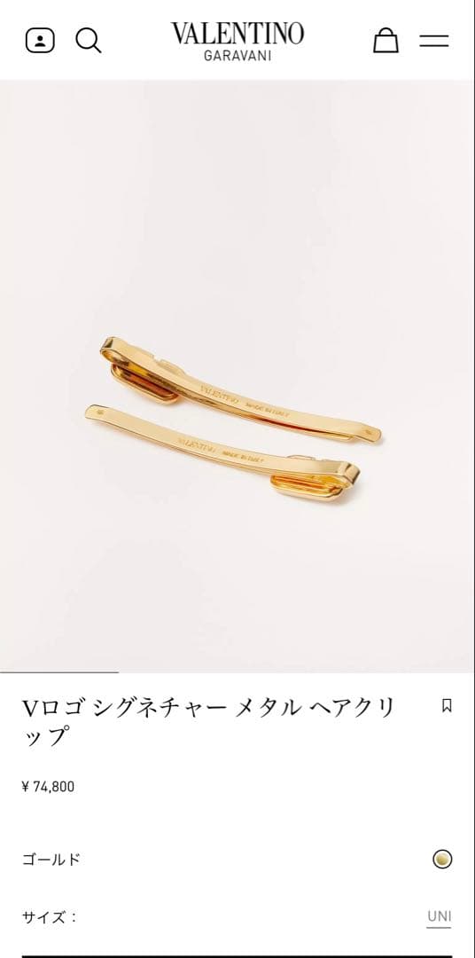 VALENTINO Vロゴ シグネチャー ヘアクリップ