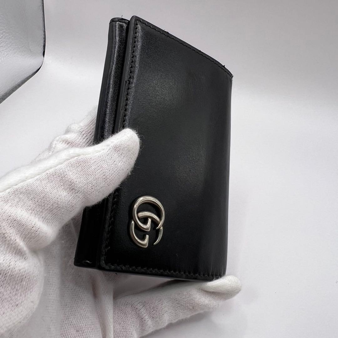 GUCCI 名刺入れ　カードケース　GGマーモント　　ブラック　665453