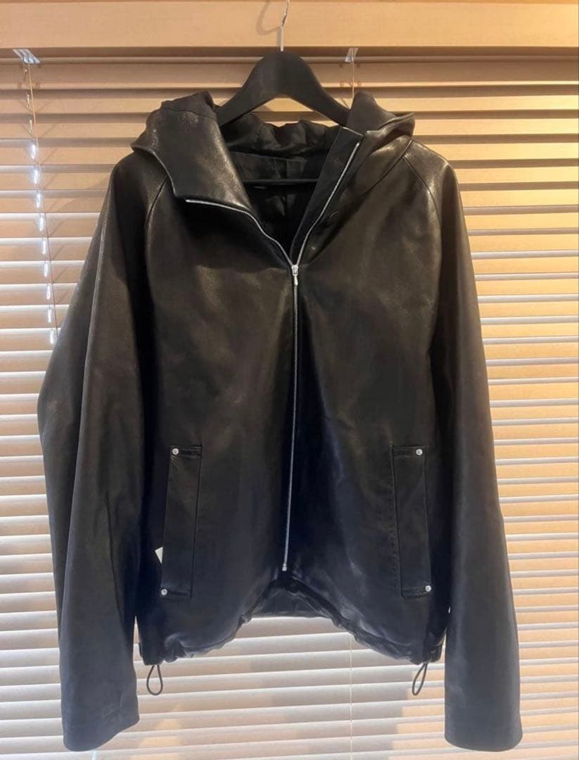 【ssstein】Leather Hooded Short Jacket