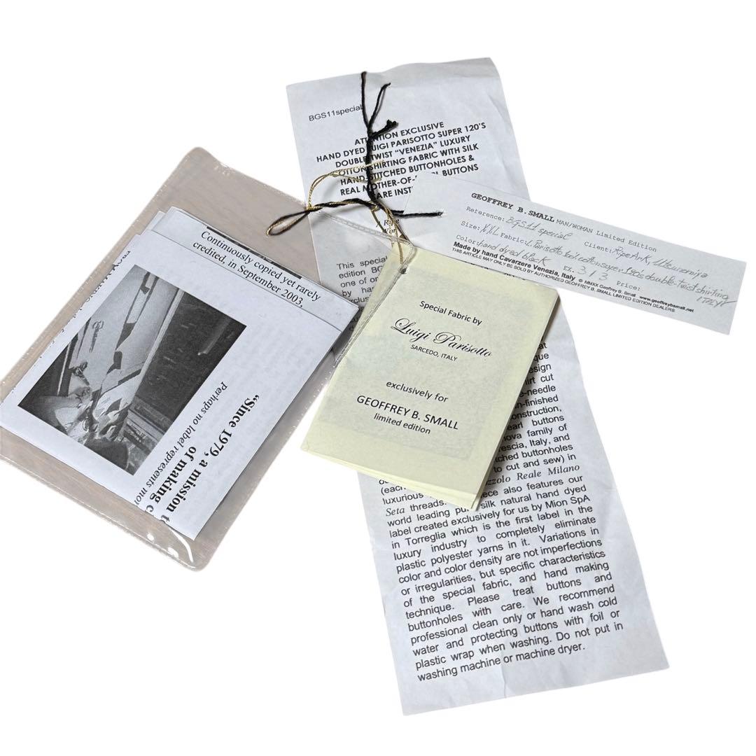 【世界3点限定】GEOFFREY B.SMALL最高級コットンオーバサイズシャツ