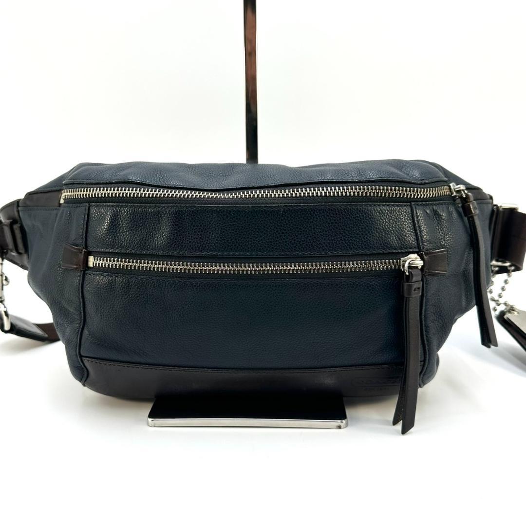 COACH コーチ トンプソン ボディバッグ スリングバッグ シボ革 ロゴ型押し