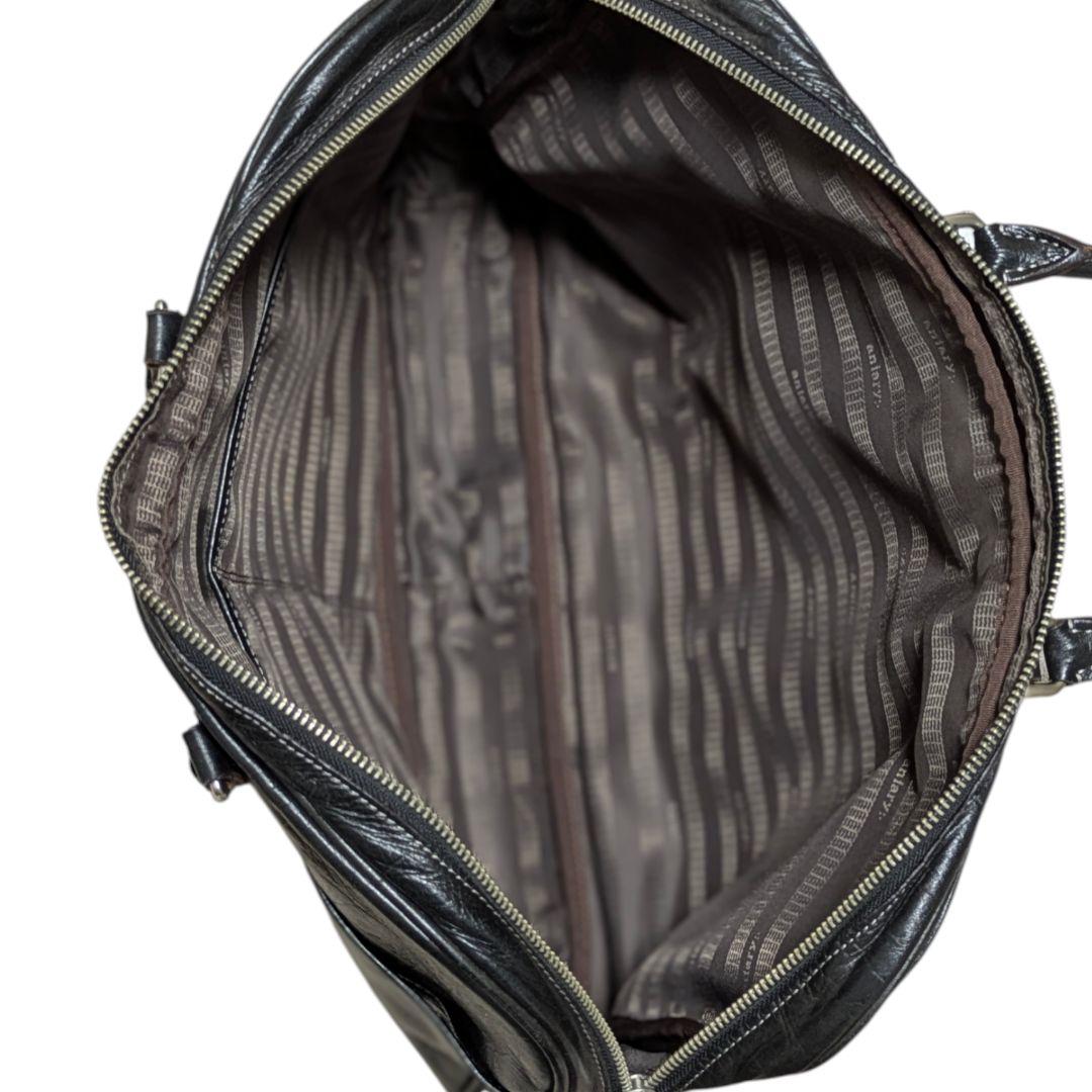 aniary ビジネスバッグ ブリーフケース クロコ型押し トート 本革 黒