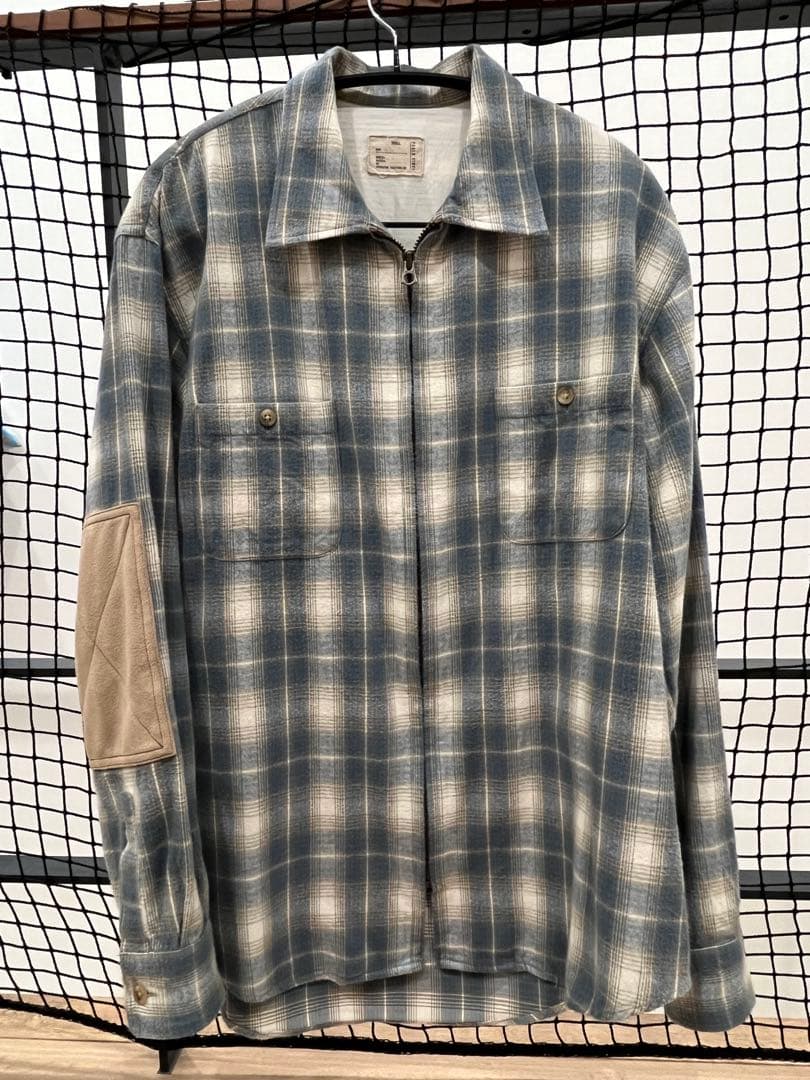 PABLO VINCI Ombre check zip shirt Sサイズ