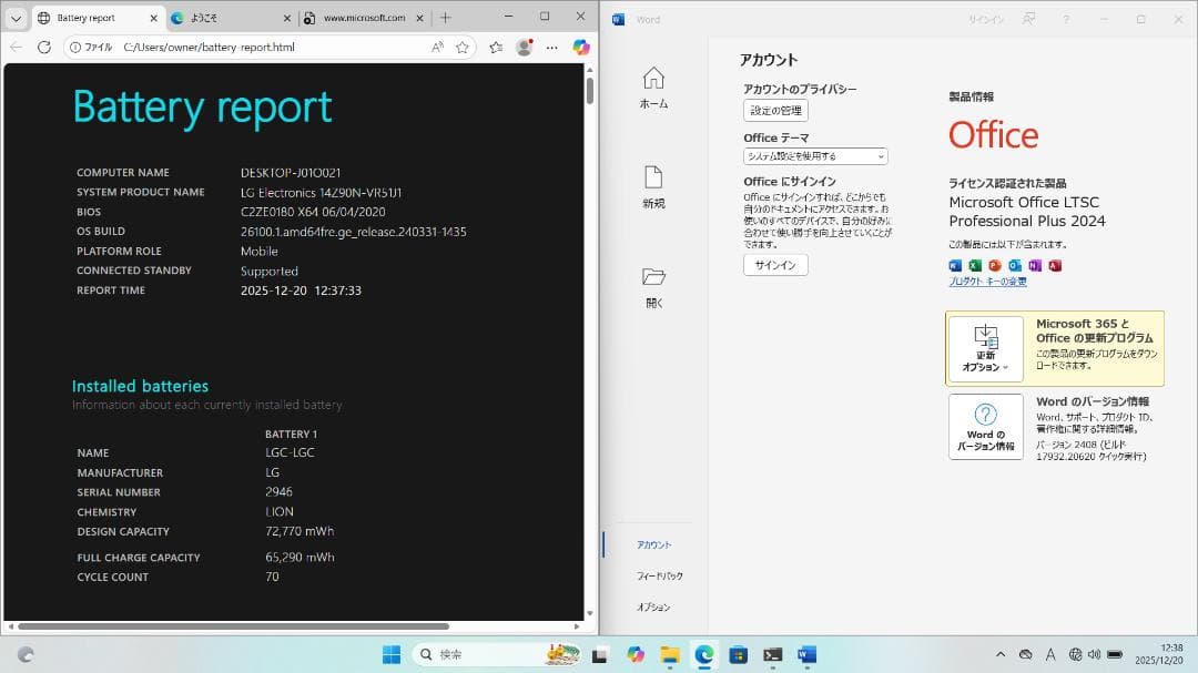 10世代) LG gram i5 / 16Gb / 512GB / office
