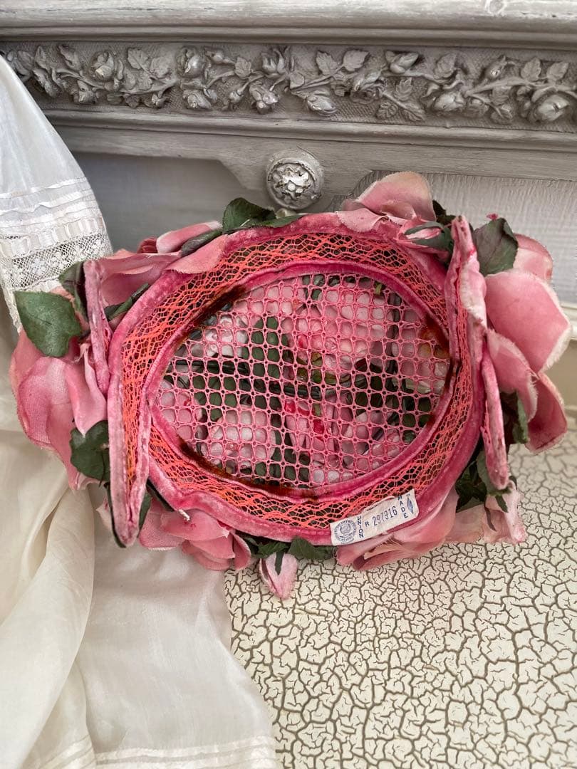 〜♡〜本日限定価格❣️〜♡〜フランスアンティーク 布花 いっぱい ヘッドドレス