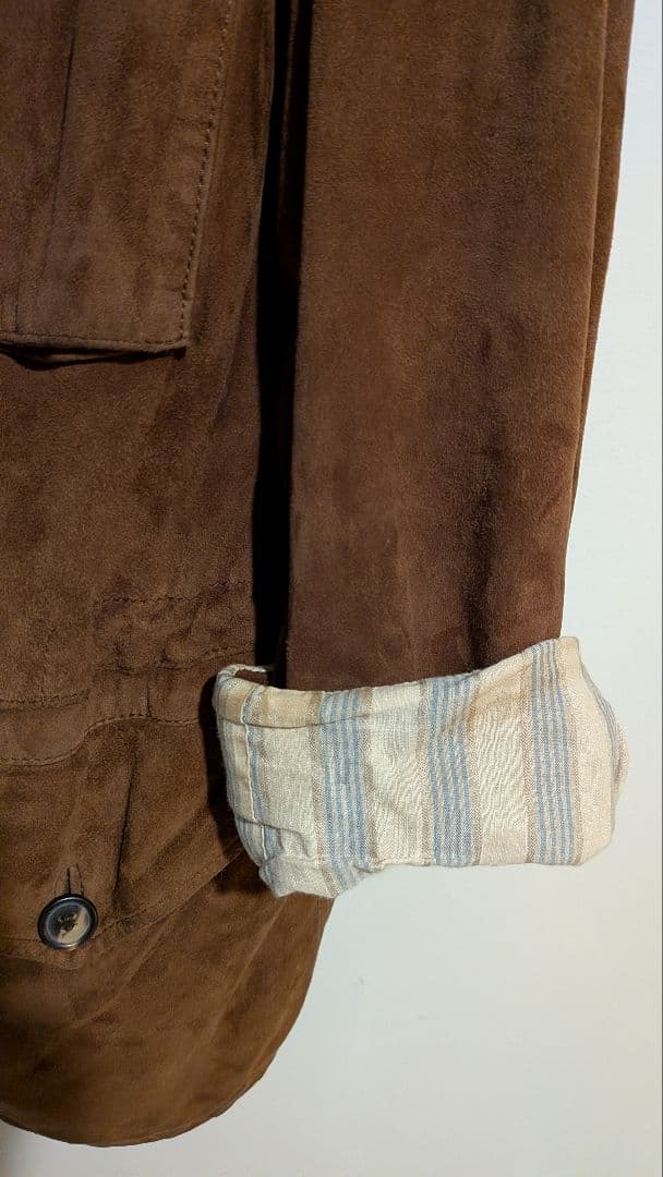 ​【傑作】HUGO BOSS スウェード ジャケット 襟レザー vintage