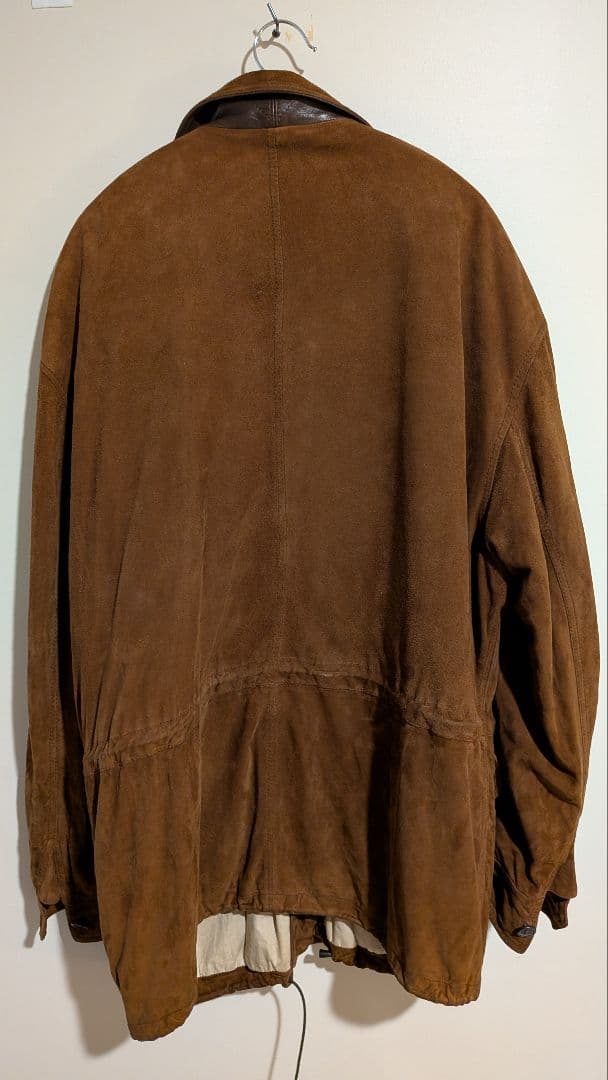 ​【傑作】HUGO BOSS スウェード ジャケット 襟レザー vintage