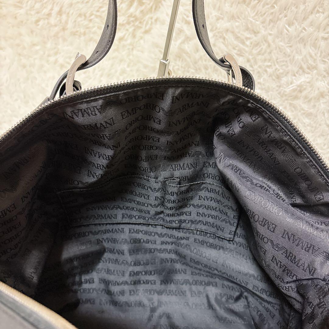 美品✨ エンポリオアルマーニ フェルト調トートバッグ 大容量 A4収納可 緑 青