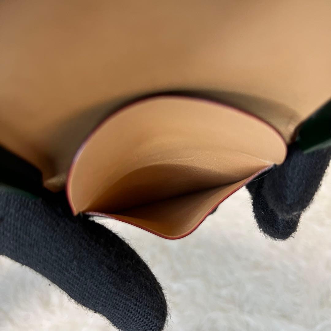 【美品】GANZO 馬蹄型ケース コードバン レザー グリーン