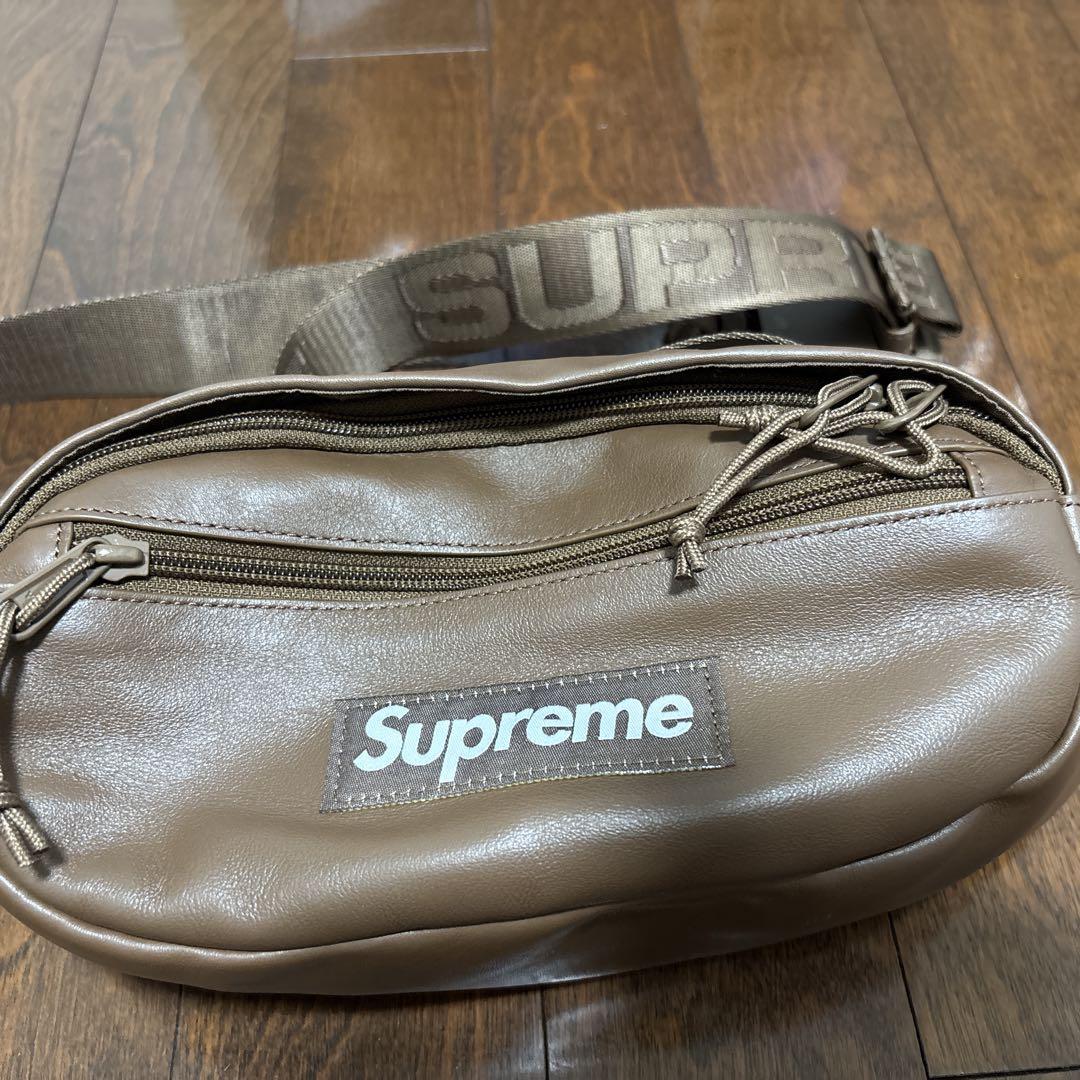 supreme シュプリーム ボディバッグ ワンショルダー　レザー　ブラウン
