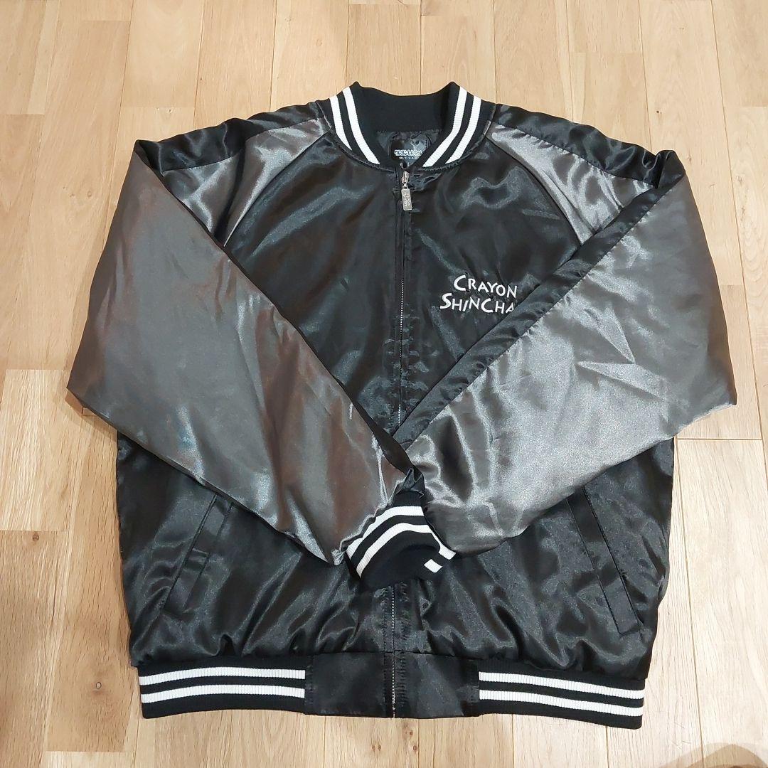 【未使用】クレヨンしんちゃん スカジャン 日本地図　富士山　桜　刺繍　春秋冬　L