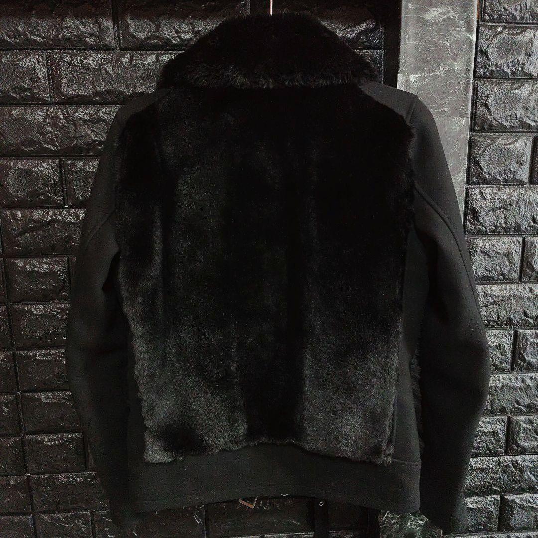 雪　美品希少　ノーアイディー　黒　フェイクファー　グリズリージャケット