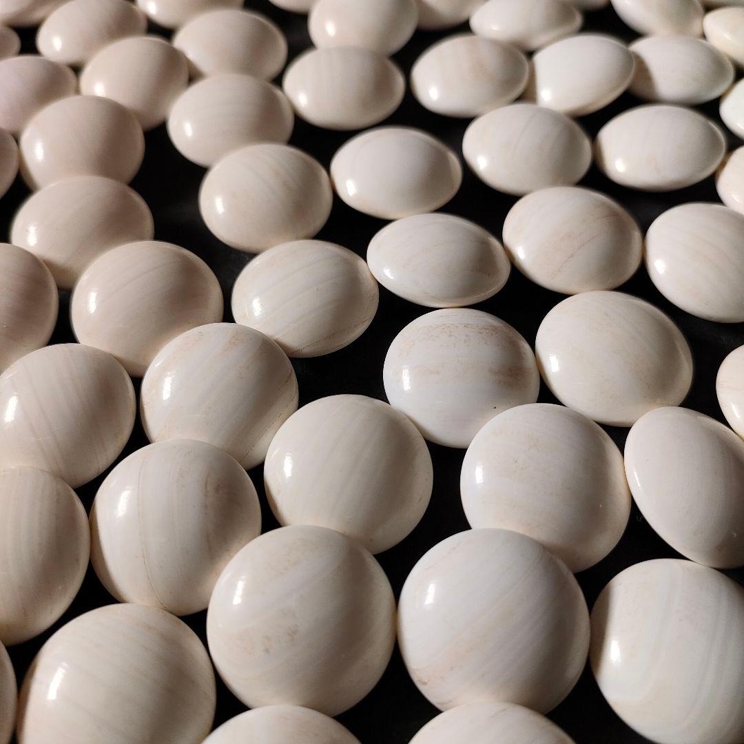 C18-3/天然本蛤38号・那智黒石/碁石/囲碁/碁笥/国産/骨董