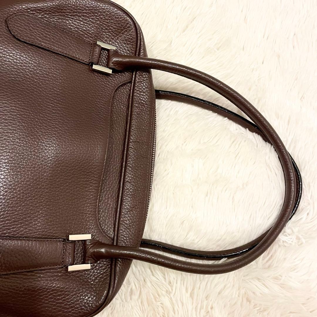 良品★SOMES SADDLE ミニボストンバッグ シボレザー ダークブラウン