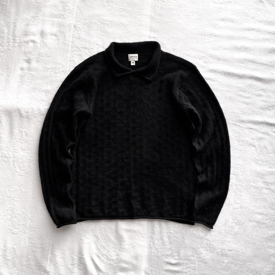 トップス archive armani 100% cashmere knit shirt