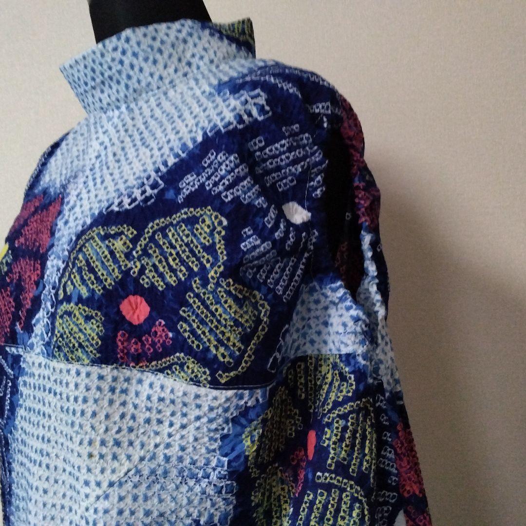 有松絞りリメイク　ワンピース　セットアップ上下