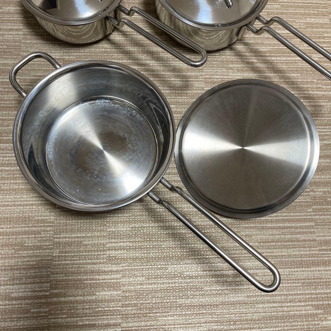 geo PRODUCT 蓋付き 片手鍋 ３点セット 14cm/16cm/18cm