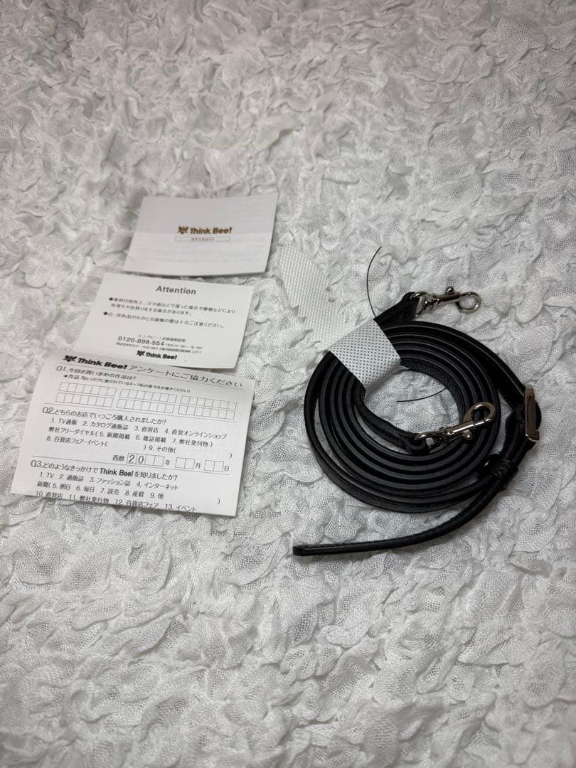 Think Bee! 2wayバッグ ジャカード ゼブラ柄 バラ刺繍 レザー 黒