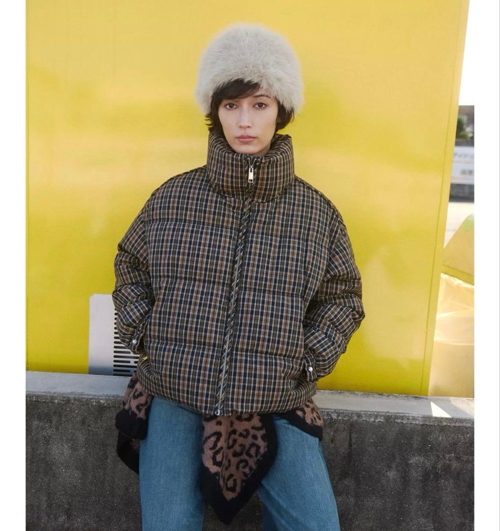 タグ付き新品★ZARAのチェック柄キルティングアノラック★XSサイズ★ブラウン色