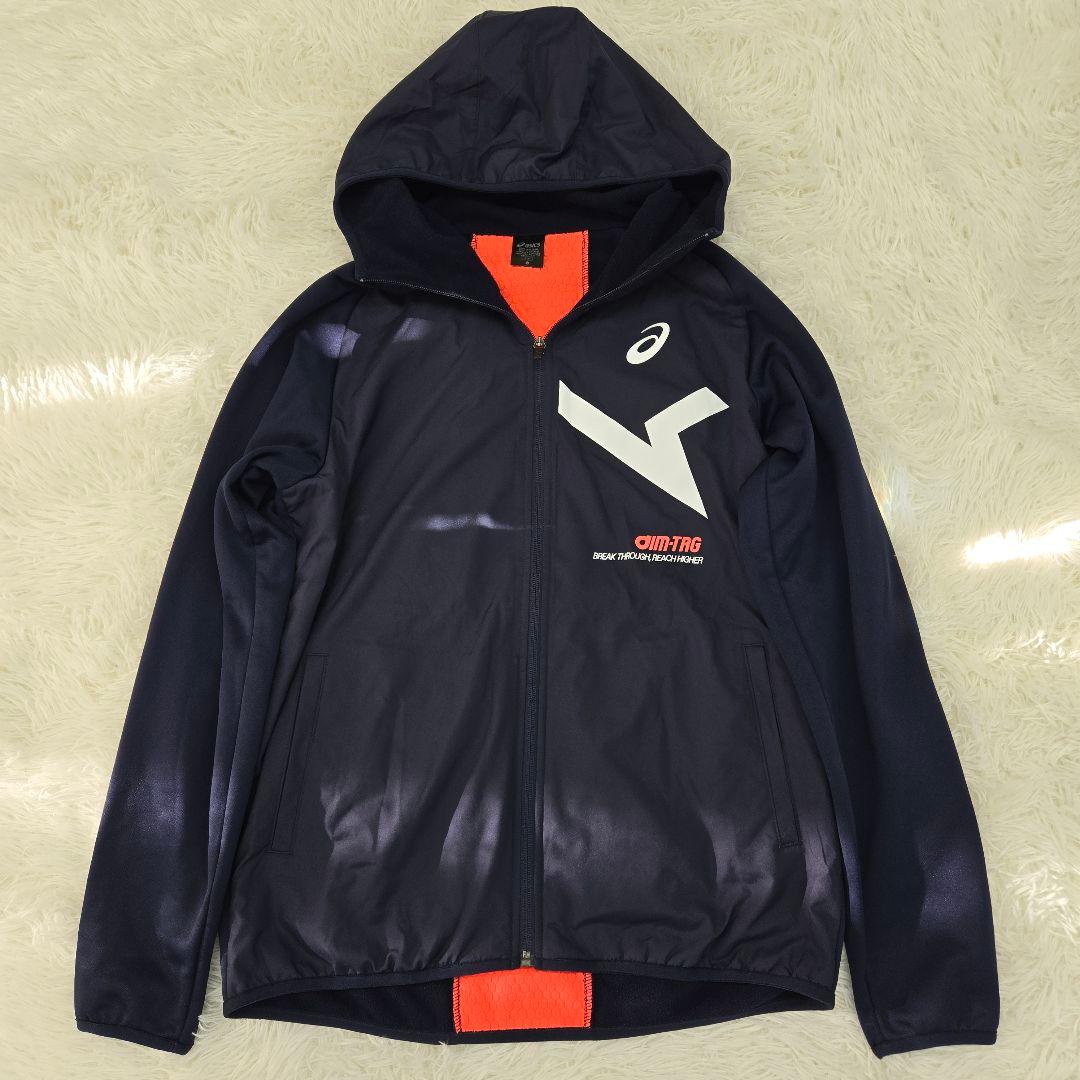 美品○アシックス　AIMハイブリッドフリース&ドライニットジャージ上下2点まとめ