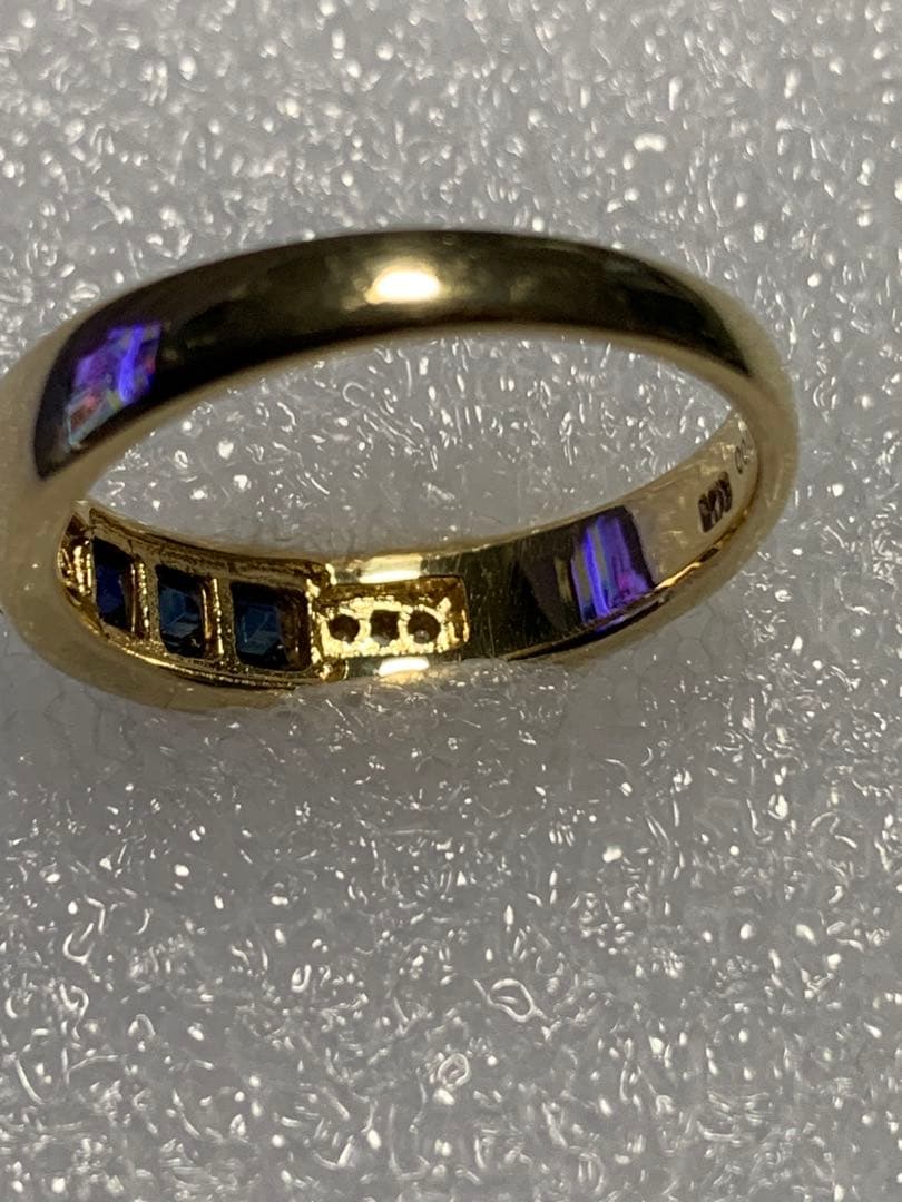 K18 サファイア0.4ct ダイヤモンド0.06ct リング