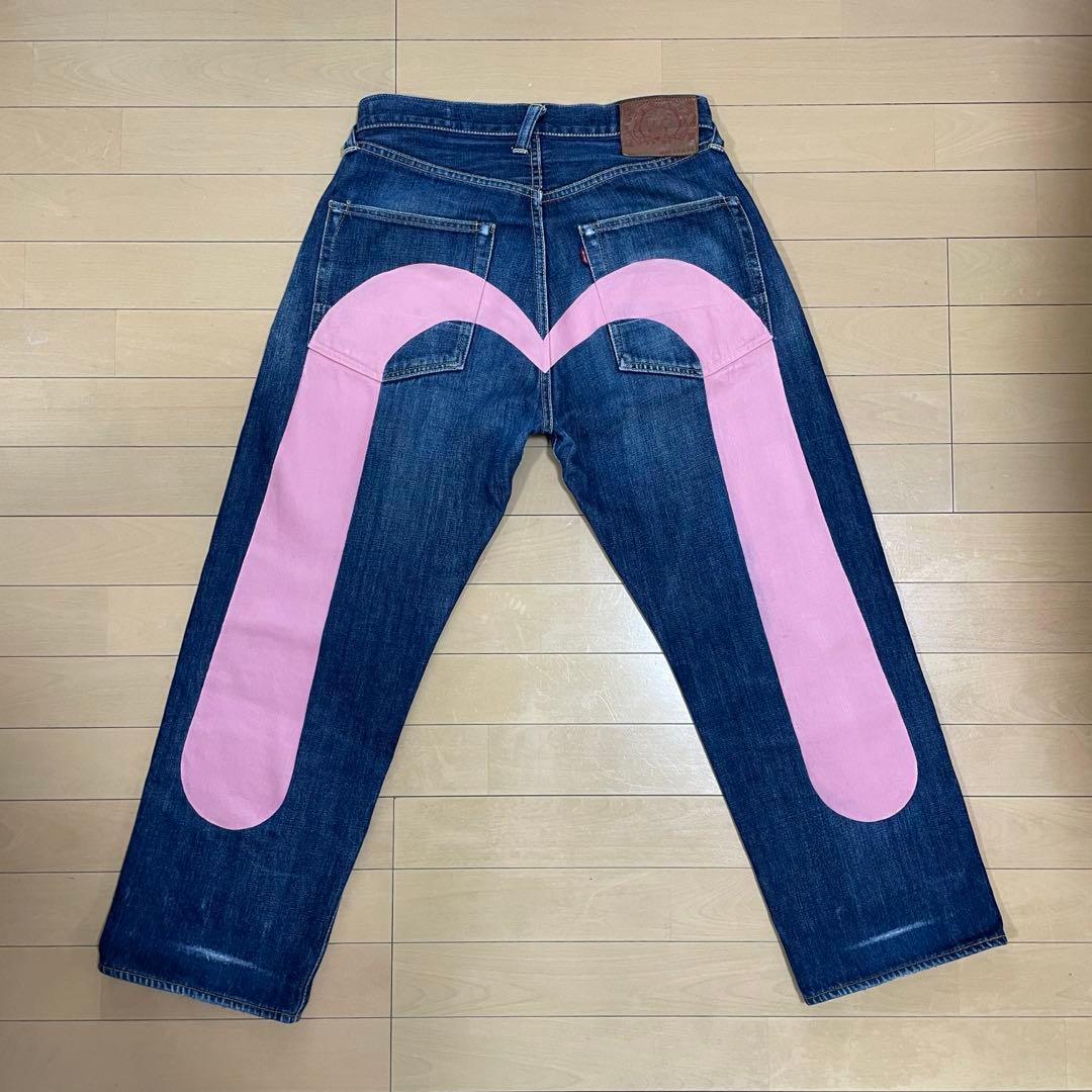 EVISU No.2 Lot.2001 W32×L32 ピンク大黒　ビッグカモメ