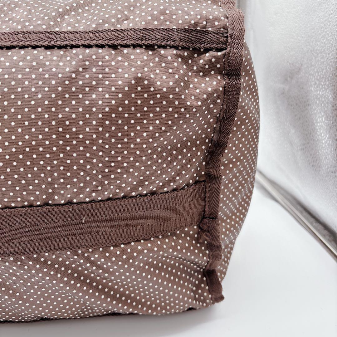 美品✨レスポートサック ボストンバッグ ドット柄　旅行バッグ 鍵付き ブラウン