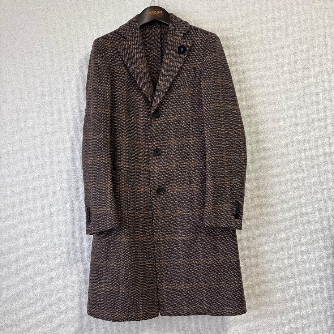 LARDINI チェスターコート チェック柄　サイズ46